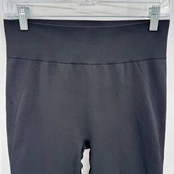 GYMSHARK Black Gray High Rise Logo Leggings Size Large L - Picture 2 of 8